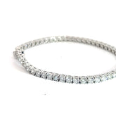 Platinum 6.00ct E VS2 Round Diamond Tennis  Bracelet 7" inch